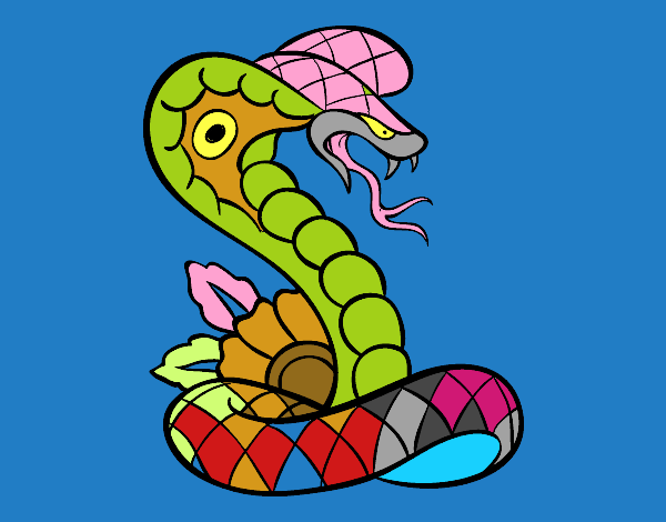 Dibujo Tatuaje de cobra pintado por matimanent