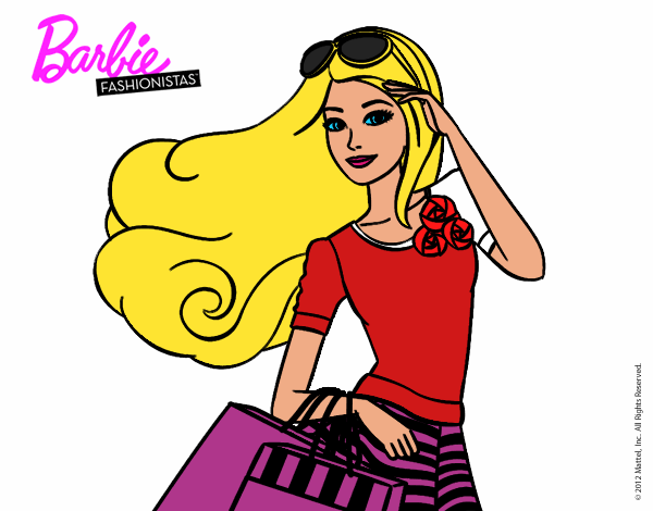 Dibujo Barbie con bolsas pintado por vanesacorp
