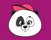 Dibujo Cara de oso panda con gorro pintado por clca