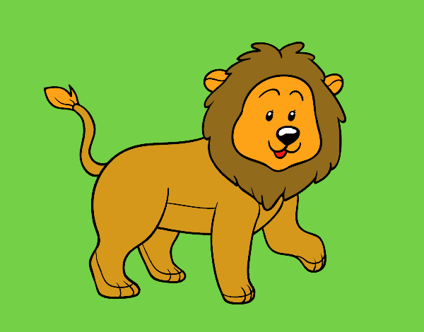 Dibujo León adulto pintado por clca