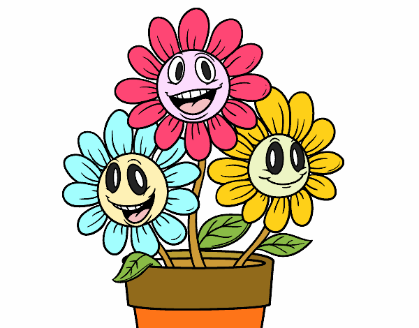 Dibujo Maceta de flores pintado por nenita5