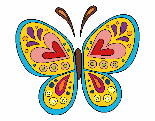 Dibujo Mandala mariposa pintado por nenita5