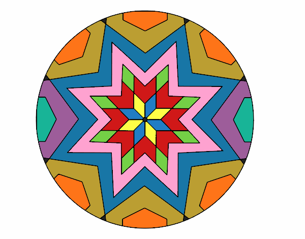 Dibujo Mandala mosaico estrella pintado por nenita5