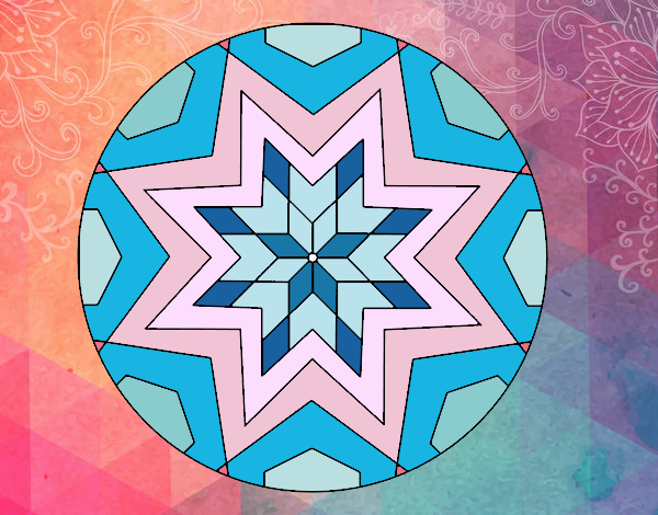 Dibujo Mandala mosaico estrella pintado por yoanna3012