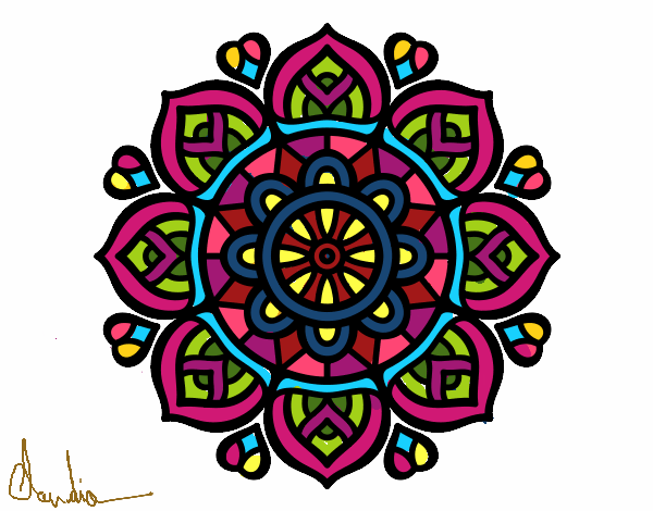 Dibujo Mandala para la concentración mental pintado por cpm2016