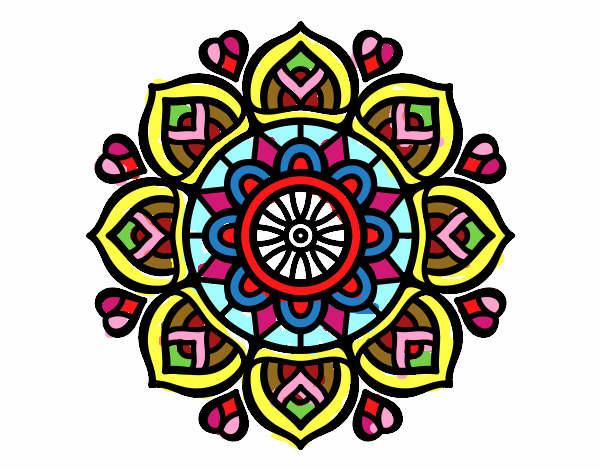 Dibujo Mandala para la concentración mental pintado por amparilas