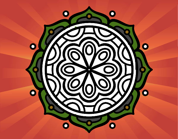 Dibujo Mandala para meditar pintado por silviajudi
