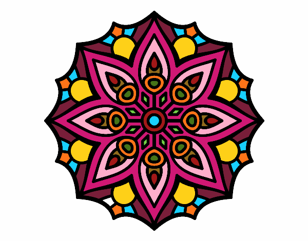 Dibujo Mandala simetría sencilla pintado por cpm2016