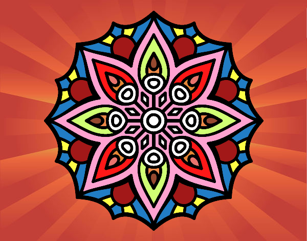 Dibujo Mandala simetría sencilla pintado por nenita5