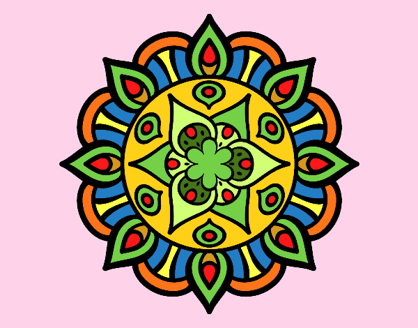 Dibujo Mandala vida vegetal pintado por zegis