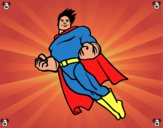 Dibujo Superman volando pintado por felicityfo