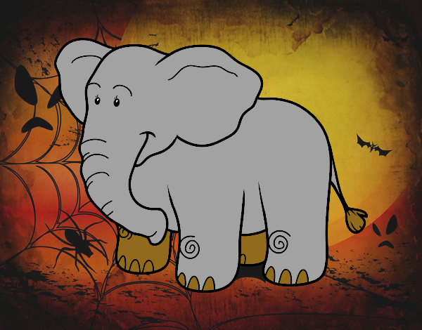 Dibujo Un elefante africano pintado por carmennona