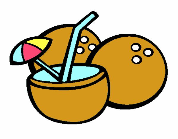 Dibujo Cóctel de coco pintado por rici