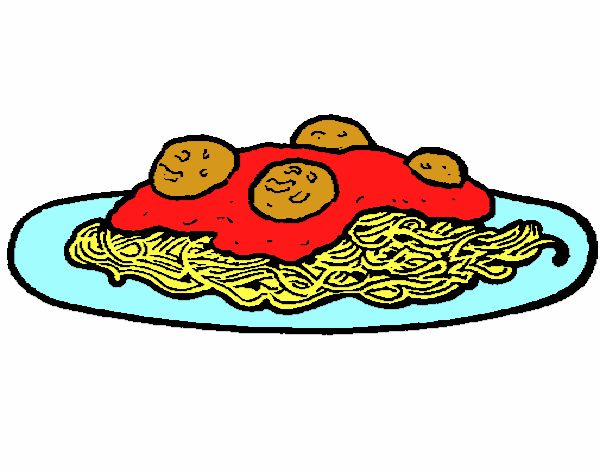 Dibujo Espaguetis con carne pintado por rici