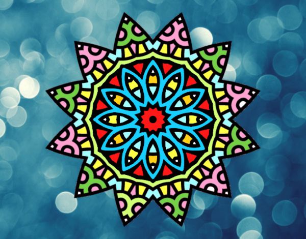 Dibujo Mandala estrella pintado por anamabelam