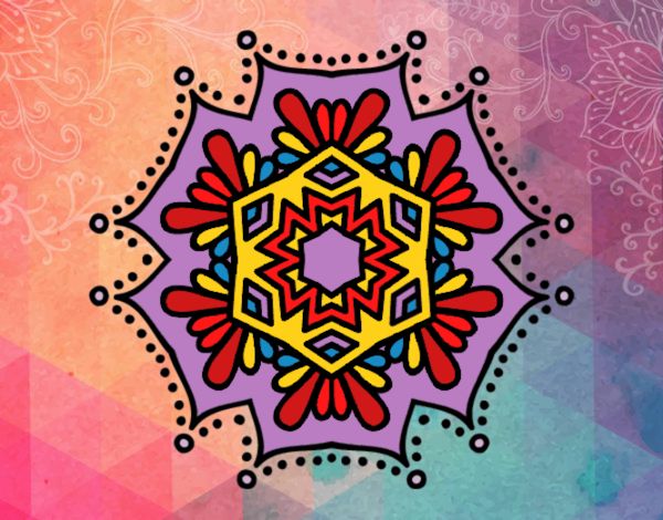 Dibujo Mandala flor simétrica pintado por anamabelam