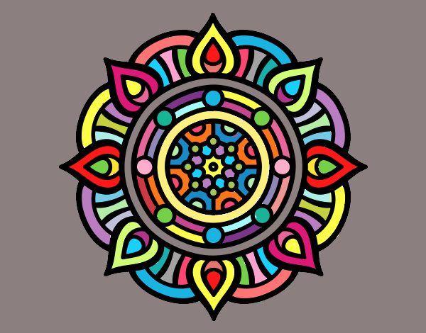 Dibujo Mandala puntos de fuego pintado por Rosario29