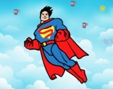 Dibujo Superman volando pintado por karyvan