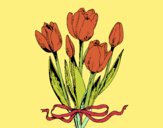 Dibujo Tulipanes con lazo pintado por evaglam