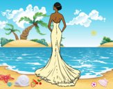 Dibujo Vestido de boda con cola pintado por ismar15