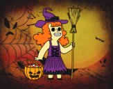 Dibujo Disfraz de bruja de Halloween pintado por lizvalen
