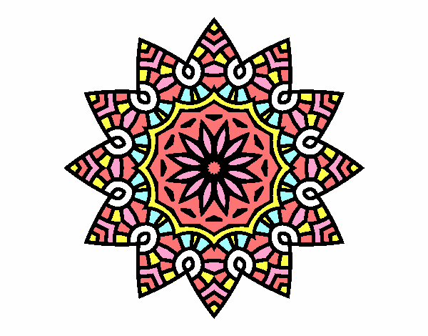 Dibujo Mandala estrella floral pintado por Mila06