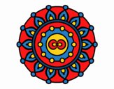 Dibujo Mandala meditación pintado por estrellado
