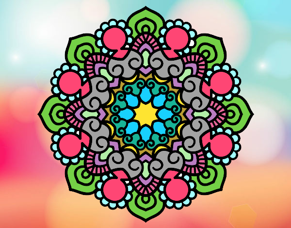 Dibujo Mandala reunión pintado por gabrielars