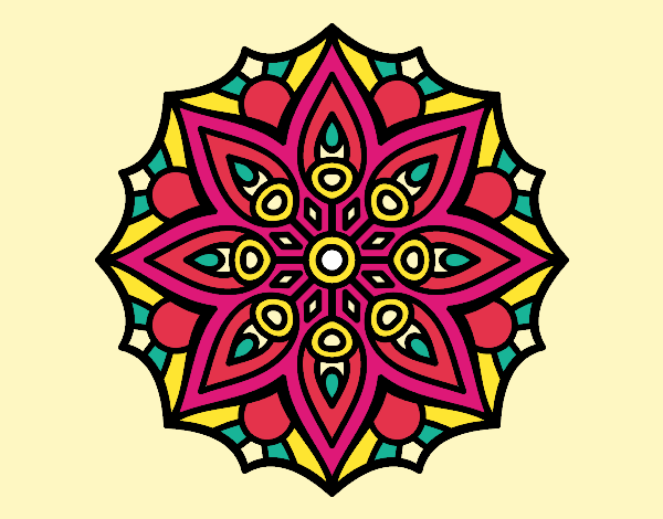 Dibujo Mandala simetría sencilla pintado por Mila06