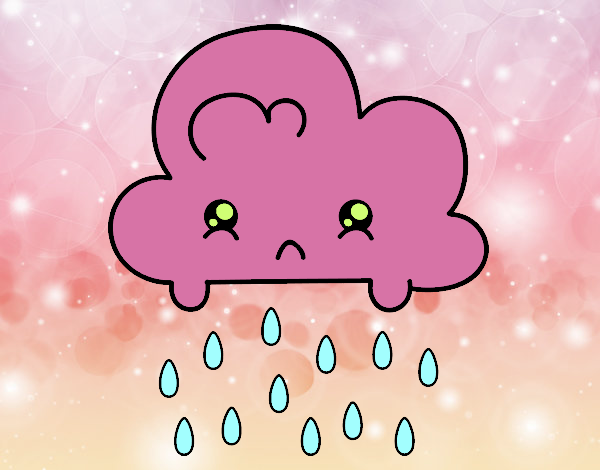 Dibujo de Nube Kawaii pintado por en Dibujos.net el día 15-10-16 a las