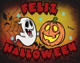 Dibujo Feliz Halloween pintado por brendazali