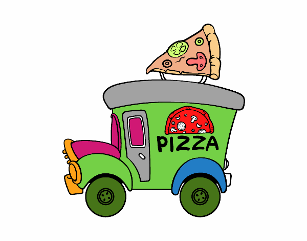 el carro de pizza mas raro con ese color