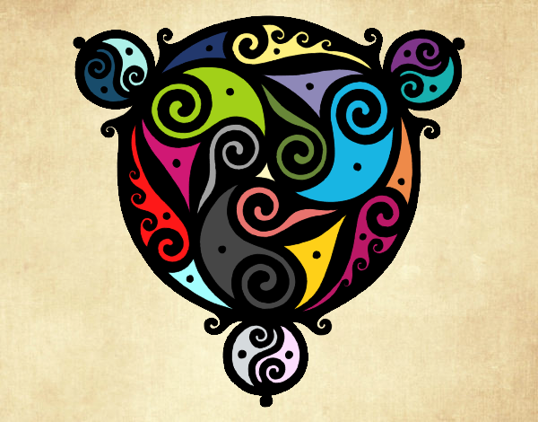 Dibujo Mandala con tres puntas pintado por Susanajg