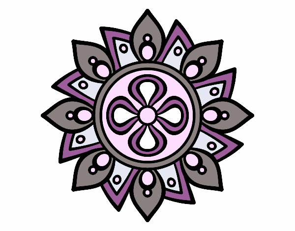 Dibujo Mandala flor sencilla pintado por Mila06