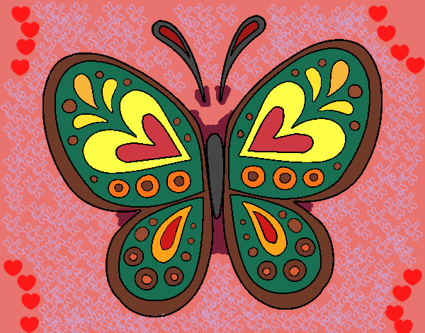 Dibujo Mandala mariposa pintado por CLAUEMI