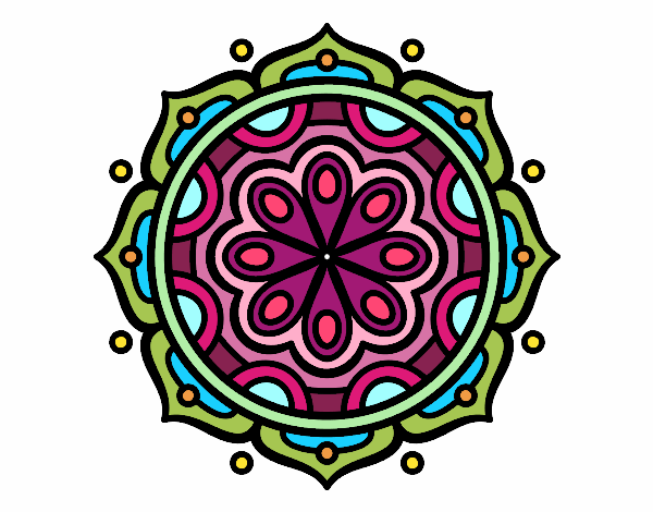 Dibujo Mandala para meditar pintado por MariaVic