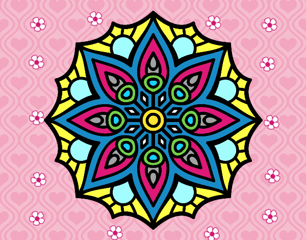 Dibujo Mandala simetría sencilla pintado por Gaby_2016