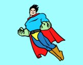 Dibujo Superman volando pintado por emirena