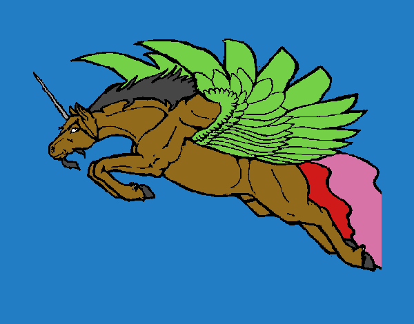 Dibujo Unicornio alado pintado por carlitoslo