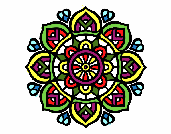 Dibujo Mandala para la concentración mental pintado por PERIK