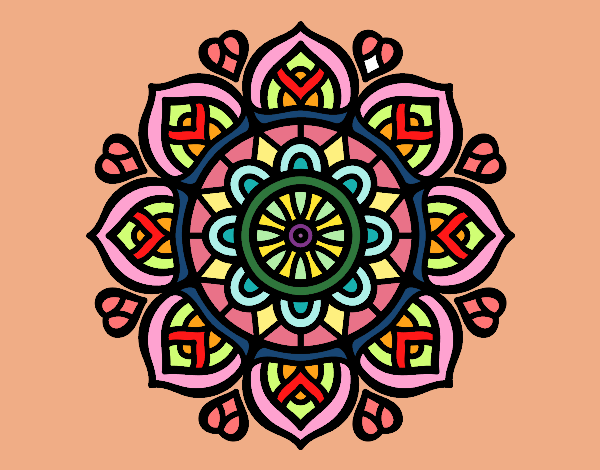 Dibujo Mandala para la concentración mental pintado por AMITOUFO