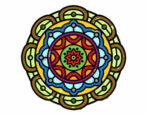 Dibujo Mandala para la relajación mental pintado por silviajudi