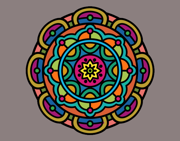 Dibujo Mandala para la relajación mental pintado por Rosario29