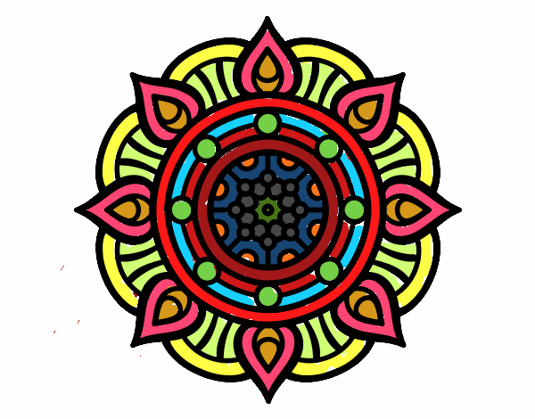 Dibujo Mandala puntos de fuego pintado por silviajudi