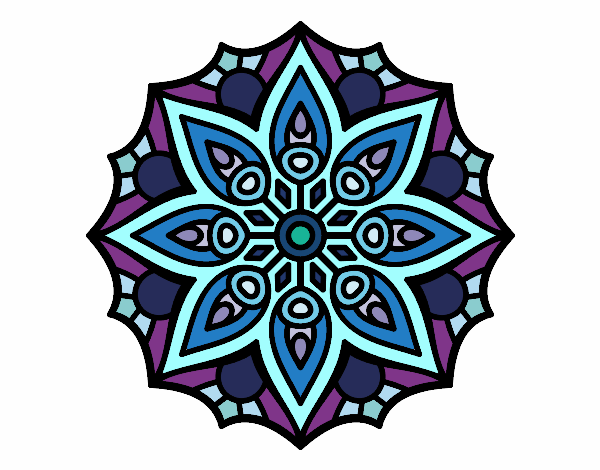 Dibujo Mandala simetría sencilla pintado por Steffanyy