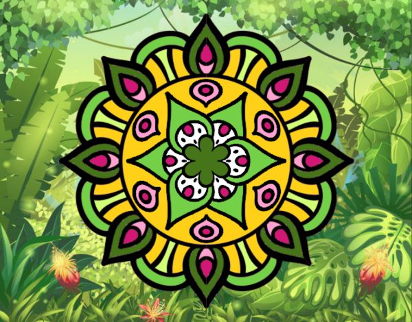 Dibujo Mandala vida vegetal pintado por anamabelam