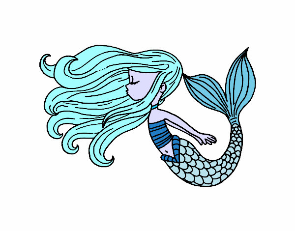 Dibujo Sirena flotando pintado por dandanhooo