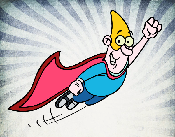 Dibujo Súper héroe volando pintado por yoanna3012