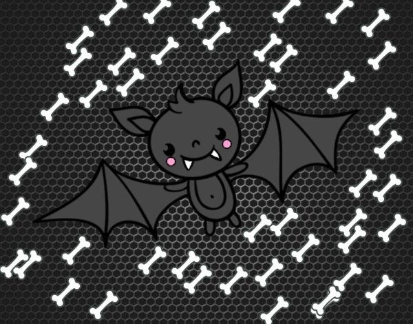 Dibujo Un murciélago de Halloween pintado por uzuri