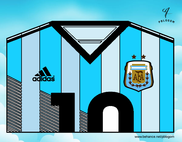 Dibujo Camiseta del mundial de fútbol 2014 de Argentina pintado por dibuy